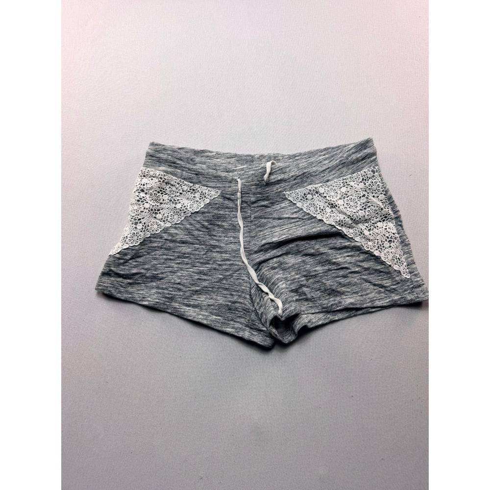 Mossimo Shorts Women Large Grey Excellent Lace Trim Drawstring Lounge Pajama
